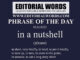 Phrase of the Day (in a nutshell)-01AUG22