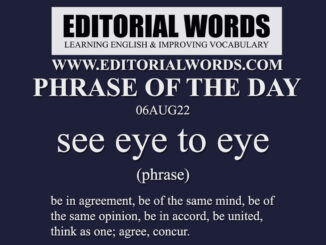 Phrase of the Day (see eye to eye)-06AUG22