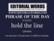 Phrase of the Day (hold the line)-07AUG22