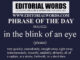 Phrase of the Day (in the blink of an eye)-08AUG22