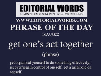 Phrase of the Day (get one’s act together)-16AUG22