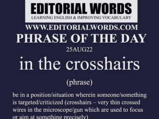 Phrase of the Day (in the crosshairs)-25AUG22