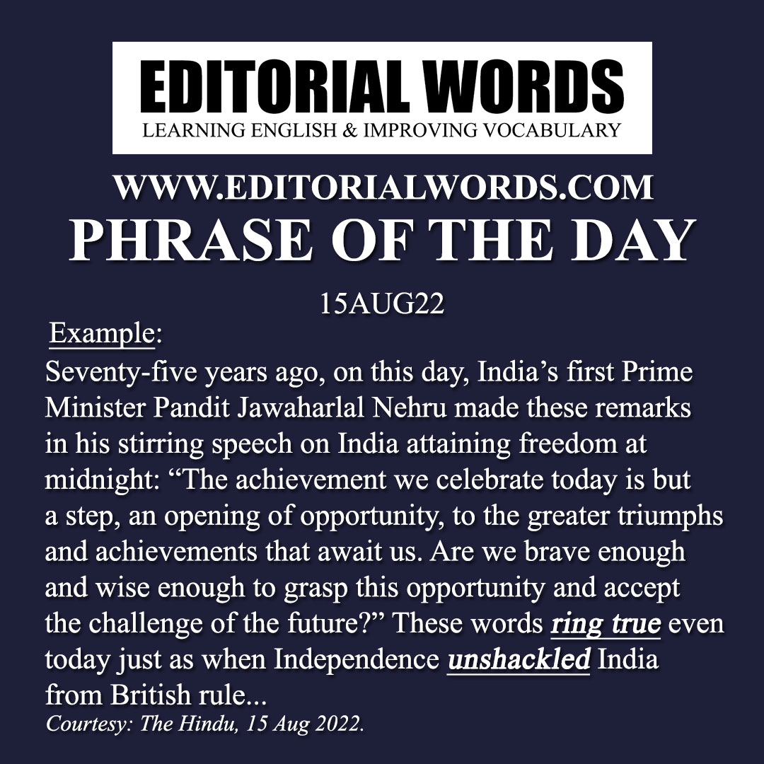 Phrase of the Day (ring true)-15AUG22