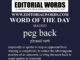 Word of the Day (peg back)-08AUG22