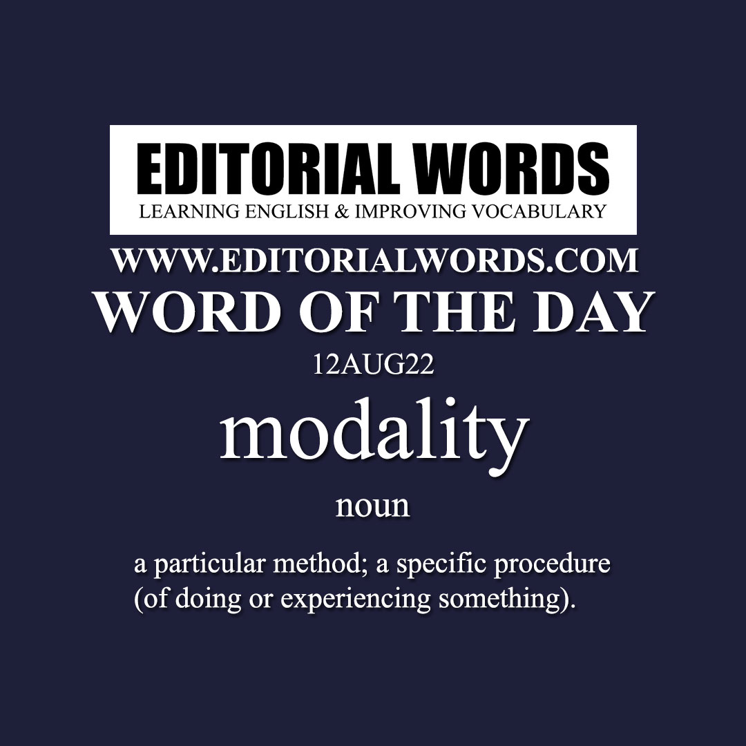 Word of the Day (modality)-12AUG22