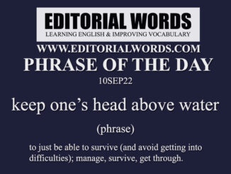 Phrase of the Day (keep one’s head above water)-10SEP22