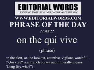 Phrase of the Day (on the qui vive)-22SEP22