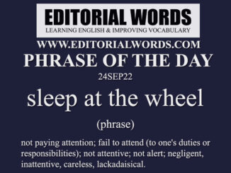 Phrase of the Day (sleep at the wheel)-24SEP22