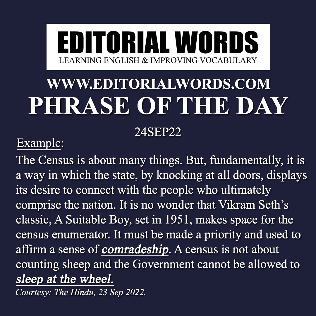 Phrase of the Day (sleep at the wheel)-24SEP22