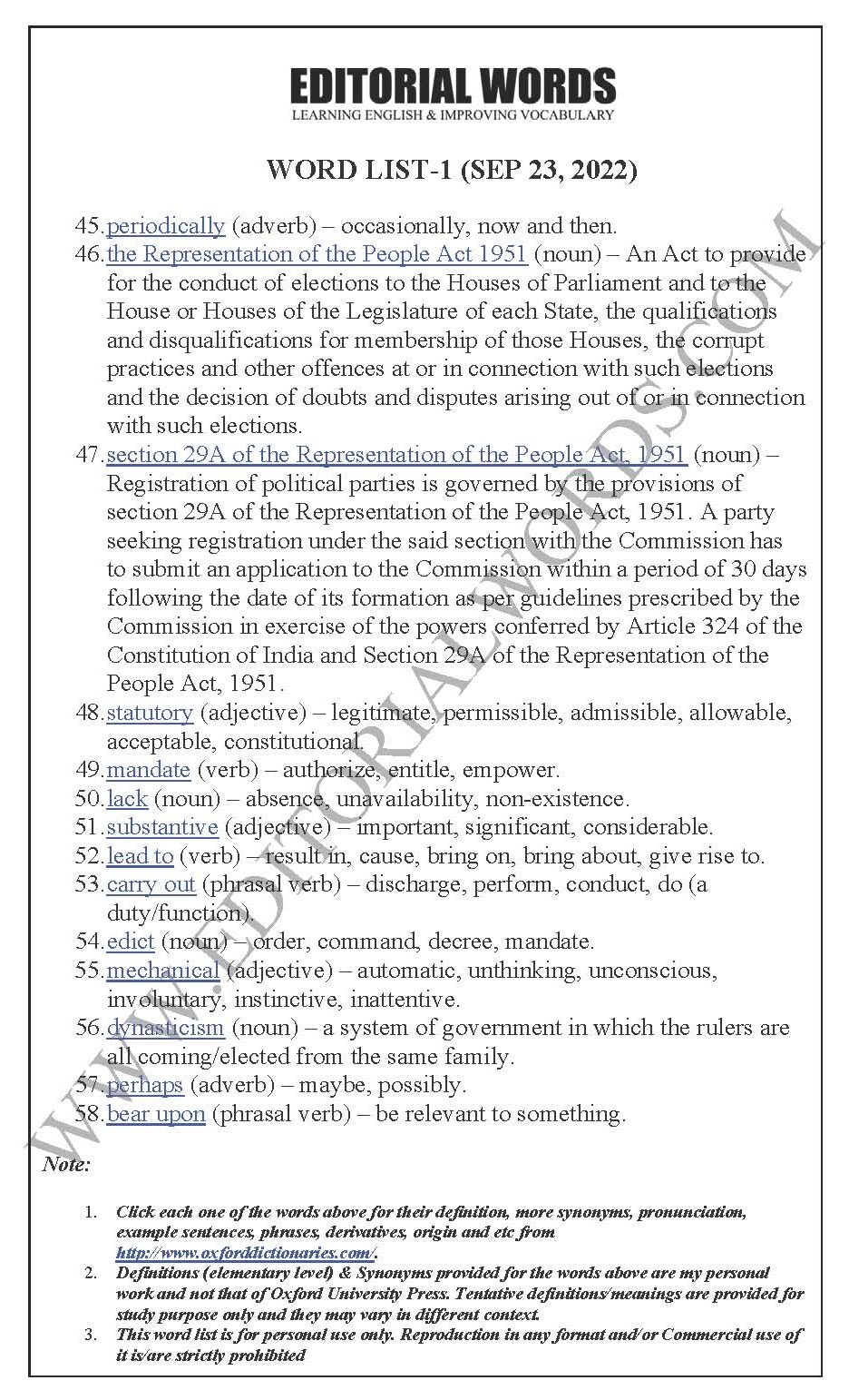 The Hindu Editorial (For internal democracy) – Sep 23, 2022