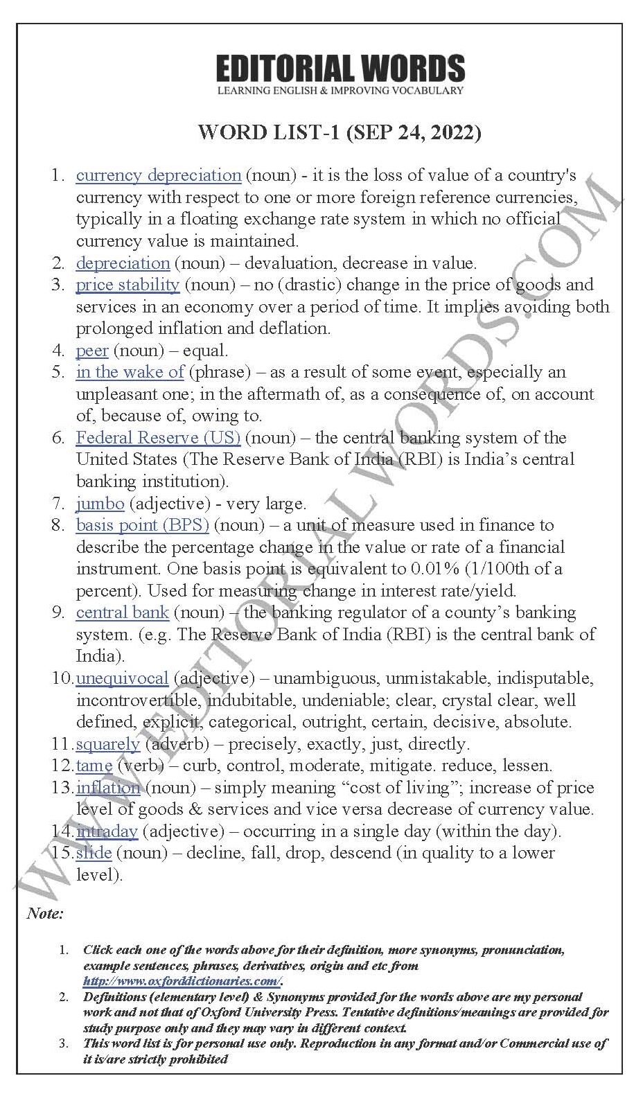 The Hindu Editorial (Currency pressure) – Sep 24, 2022