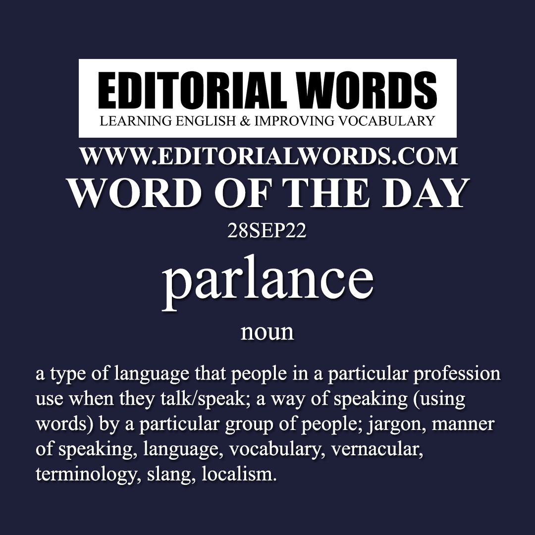 Word of the Day (parlance)-28SEP22