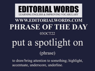 Phrase of the Day (put a spotlight on)-03OCT22