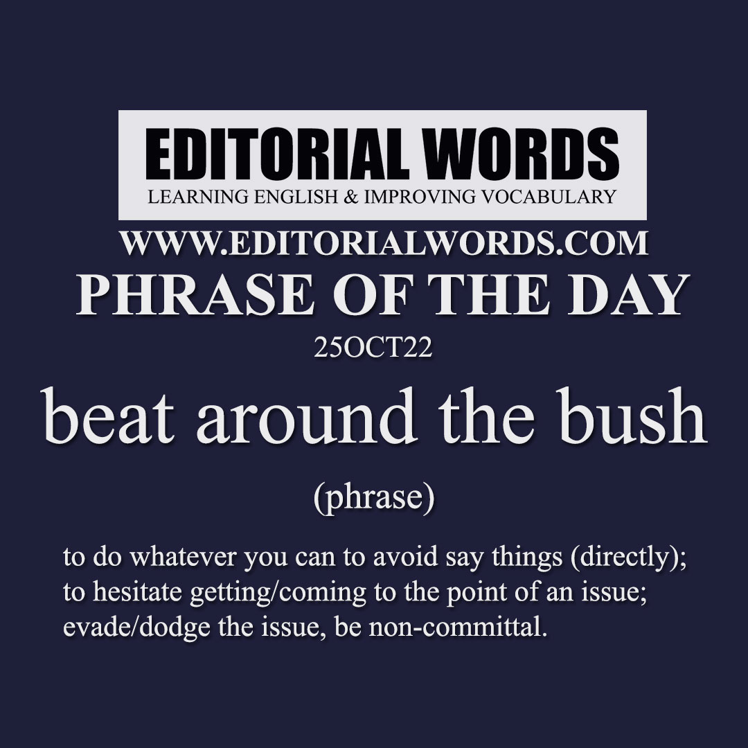 Phrase of the Day (beat around the bush)-25OCT22