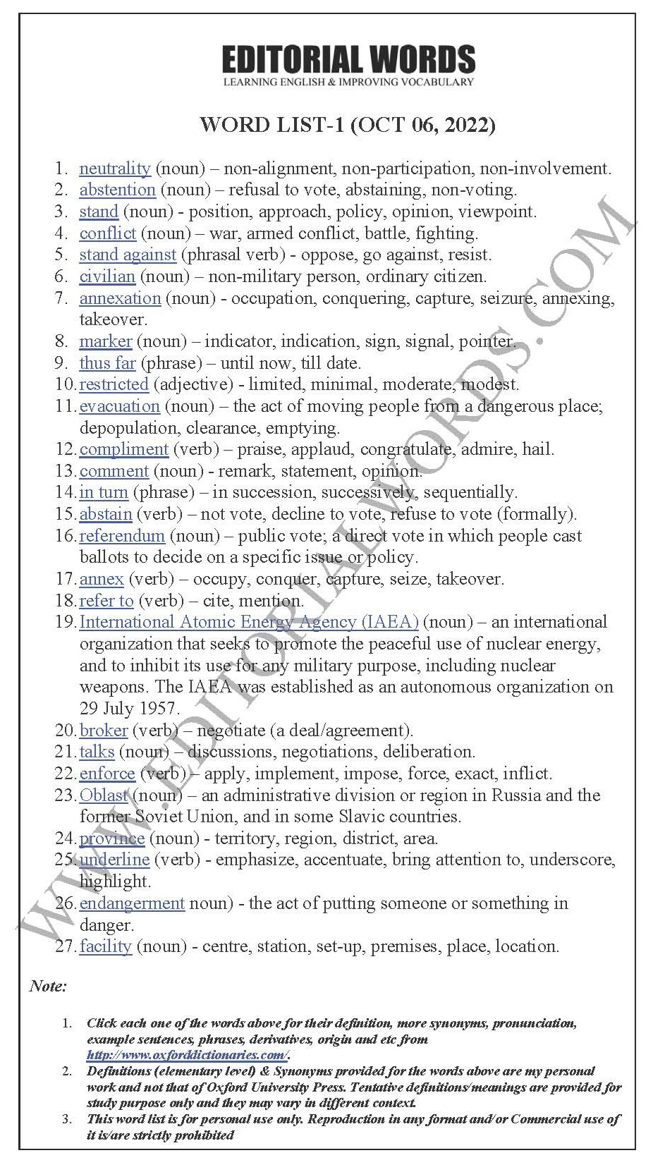 The Hindu Editorial (Neutrality and abstention) – Oct 06, 2022