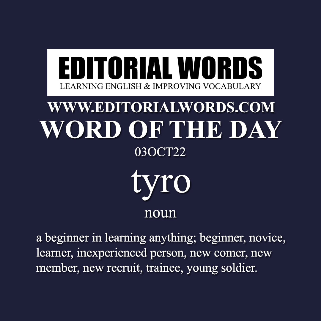 Word of the Day (tyro)-03OCT22