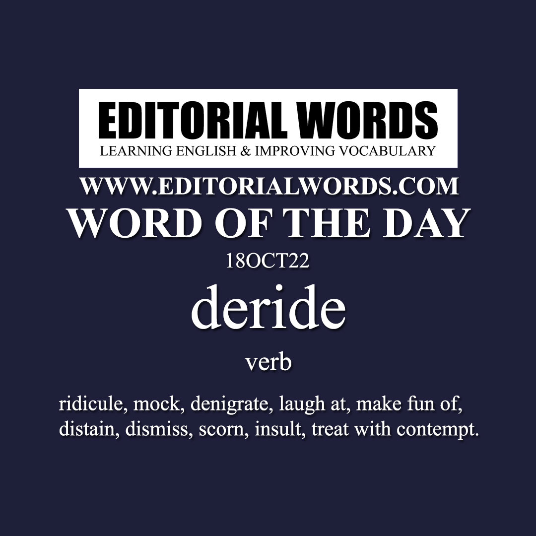 What Does The Word Deride Mean