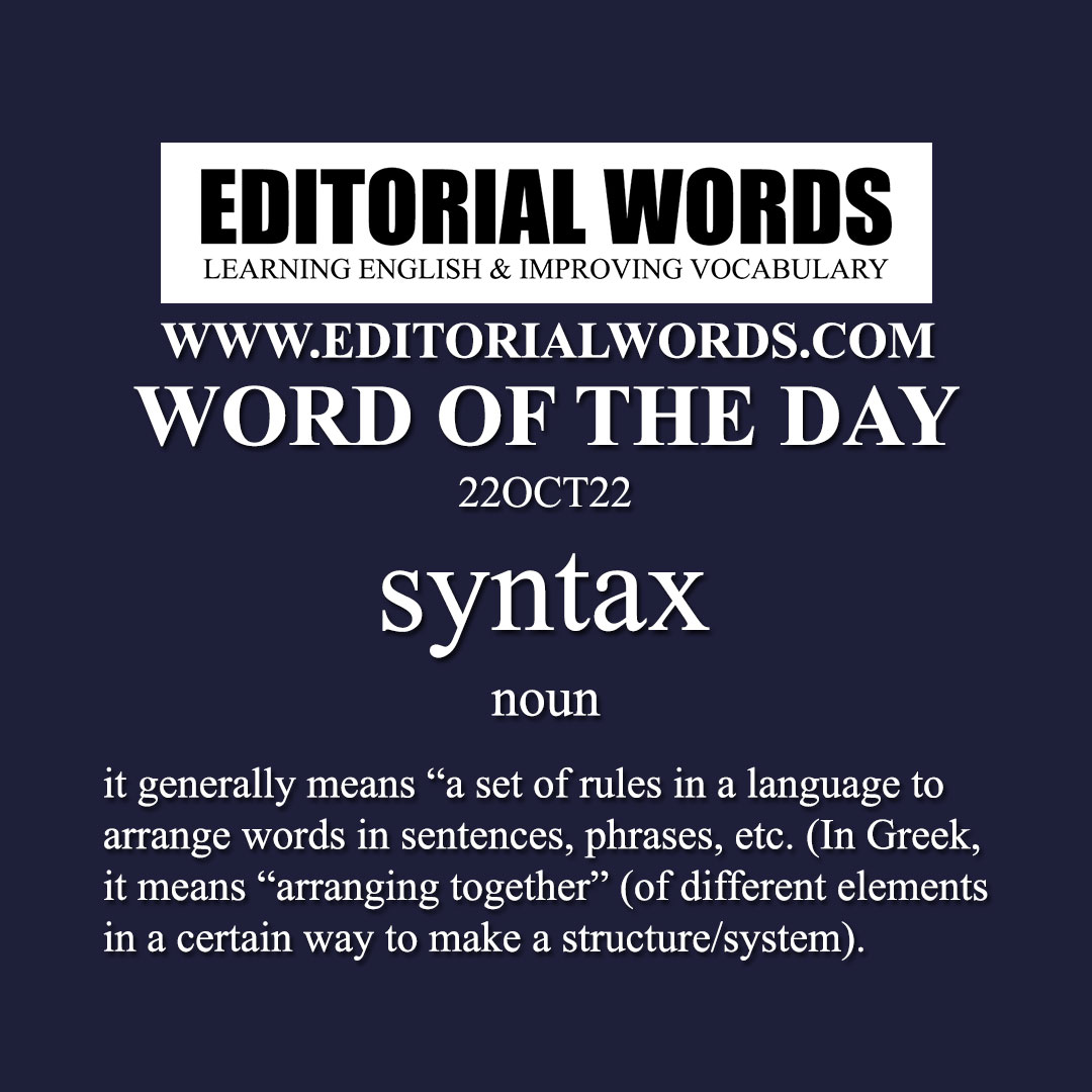 Word of the Day (syntax)-22OCT22