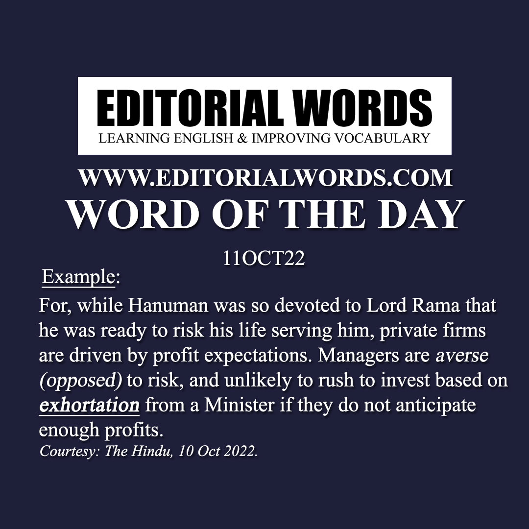 Word of the Day (exhortation)-11OCT22