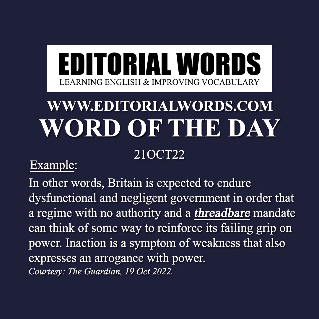 Word of the Day (threadbare)-21OCT22