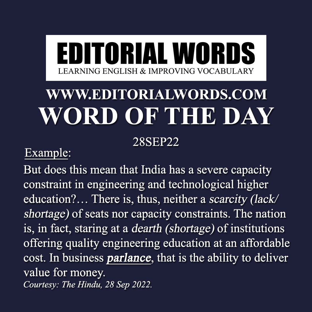 Word of the Day (parlance)-28SEP22