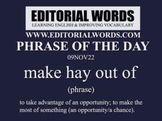 Phrase of the Day (make hay out of)-09NOV22