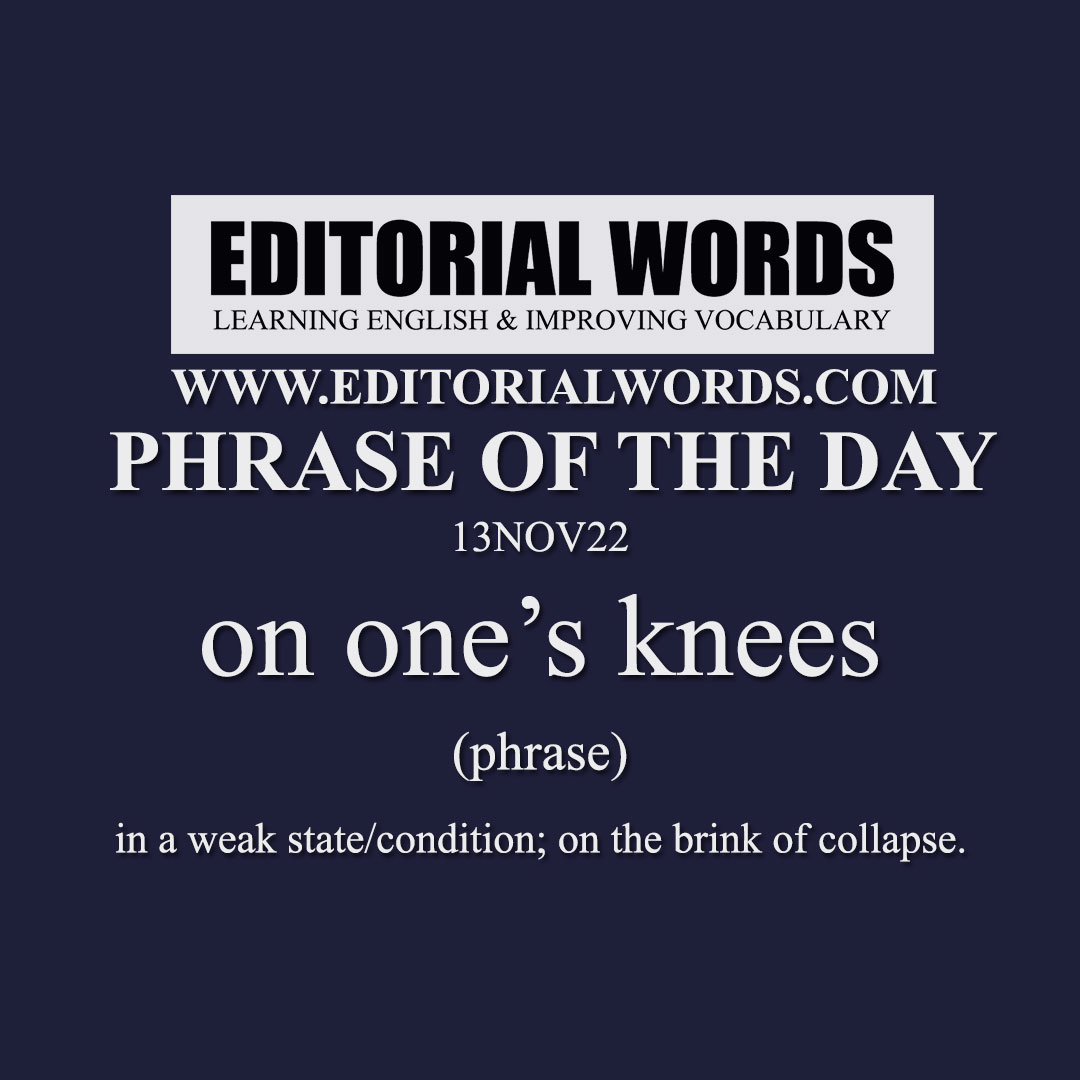 Phrase of the Day (on one’s knees)-13NOV22