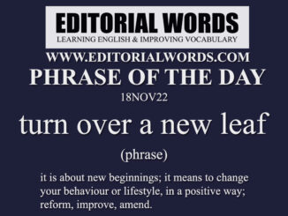 Phrase of the Day (turn over a new leaf)-18NOV22