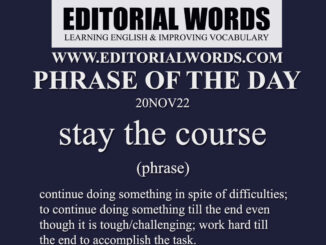 Phrase of the Day (stay the course)-20NOV22