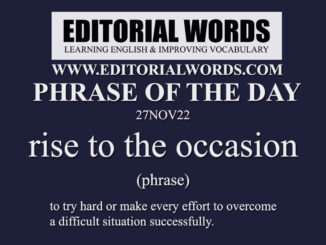 Phrase of the Day (rise to the occasion)-27NOV22