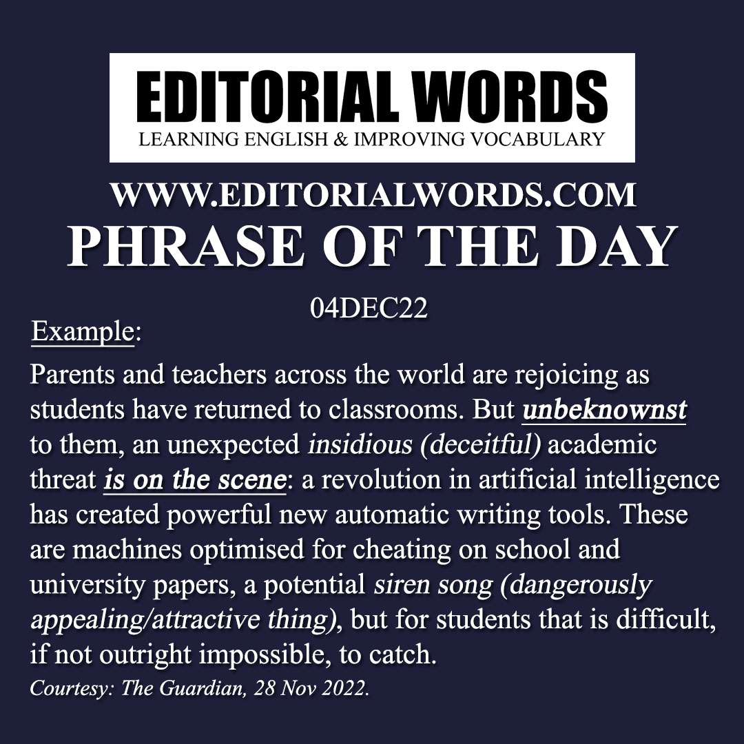 Phrase of the Day (on the scene)-04DEC22