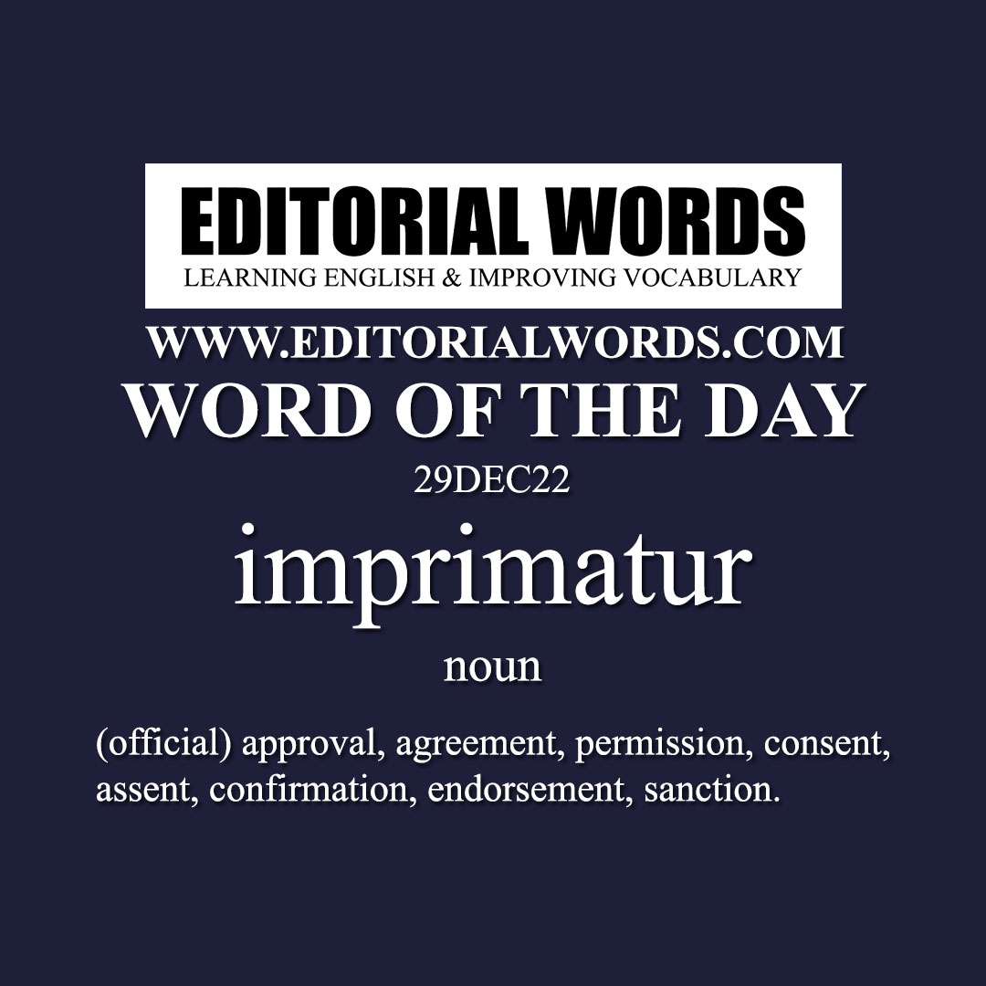 Word of the Day (imprimatur)-29DEC22