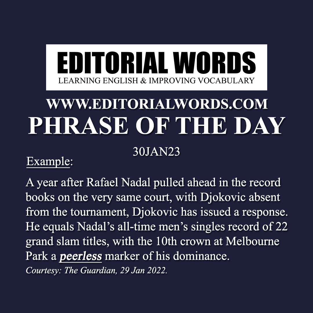 Word of the Day (peerless)-30JAN23