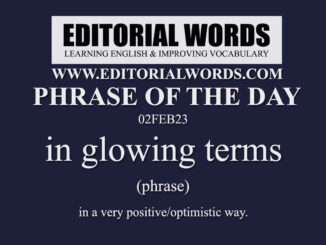 Phrase of the Day (in glowing terms)-02FEB23