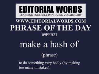 Phrase of the Day (make a hash of)-09FEB23