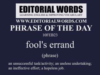 Phrase of the Day (fool's errand)-10FEB23