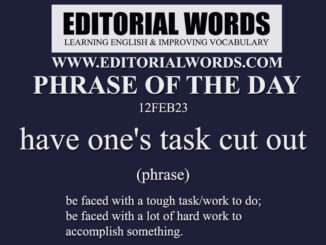 Phrase of the Day (have one's task cut out)-12FEB23