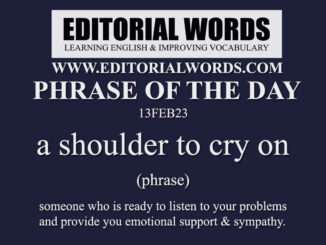 Phrase of the Day (a shoulder to cry on)-13FEB23