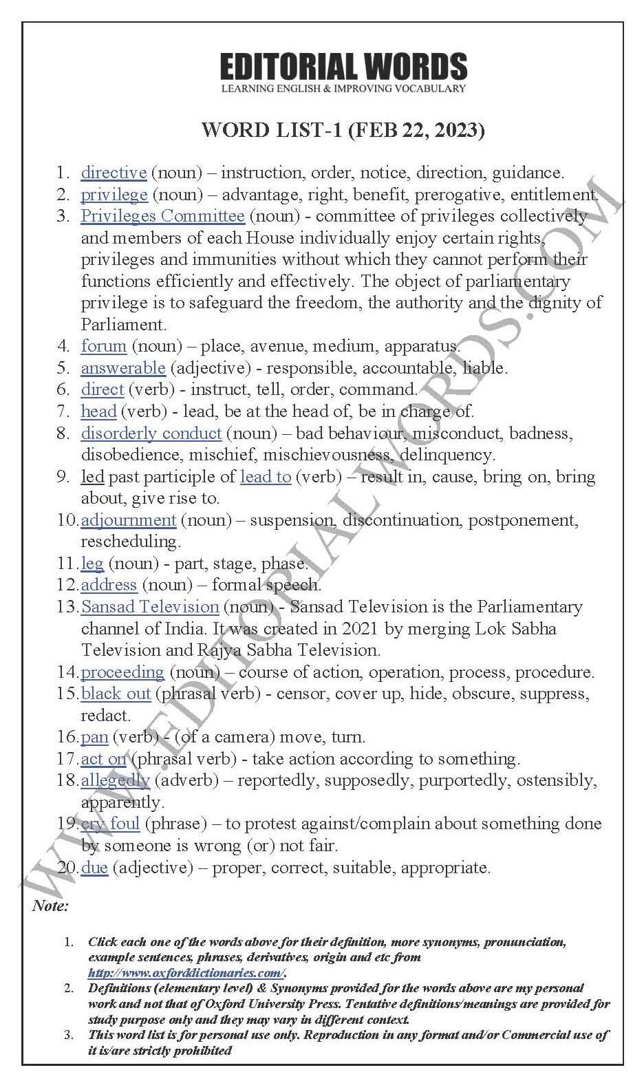 The Hindu Editorial (Discipline and discussion) – Feb 22, 2023