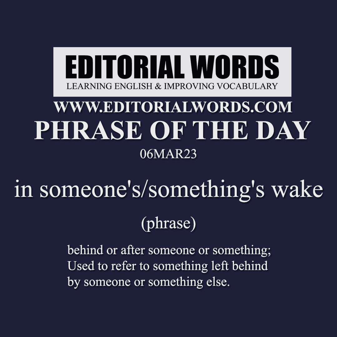 Phrase of the Day (in someone's​/​something's wake)-06MAR23