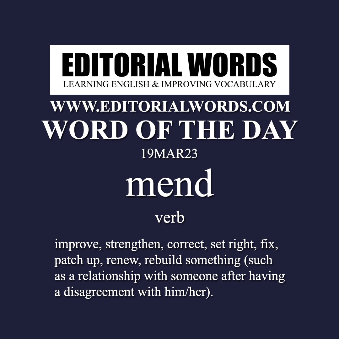 Word of the Day (mend)-19MAR23