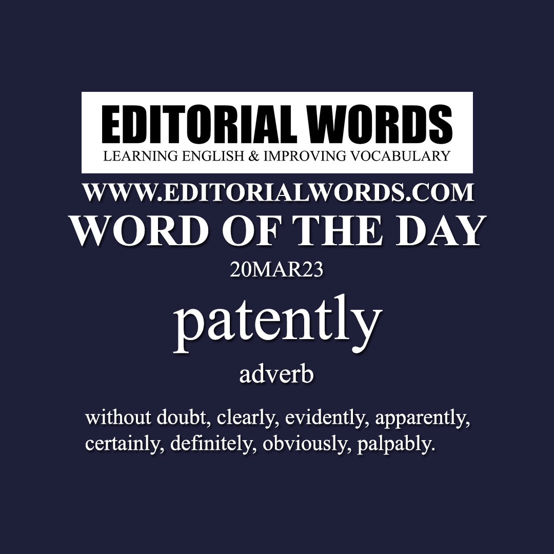 Word of the Day (patently)-20MAR23