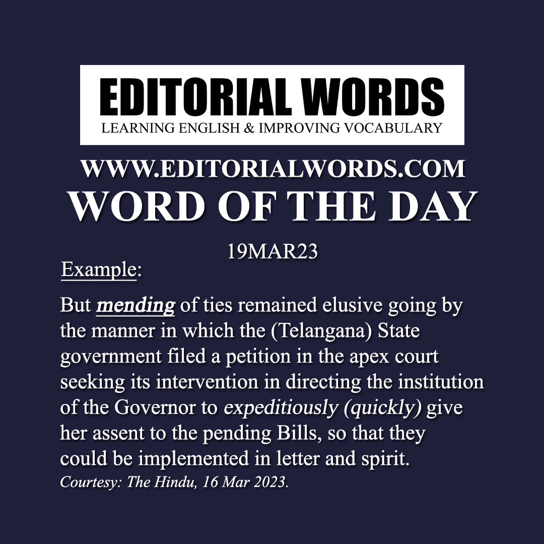 Word of the Day (mend)-19MAR23