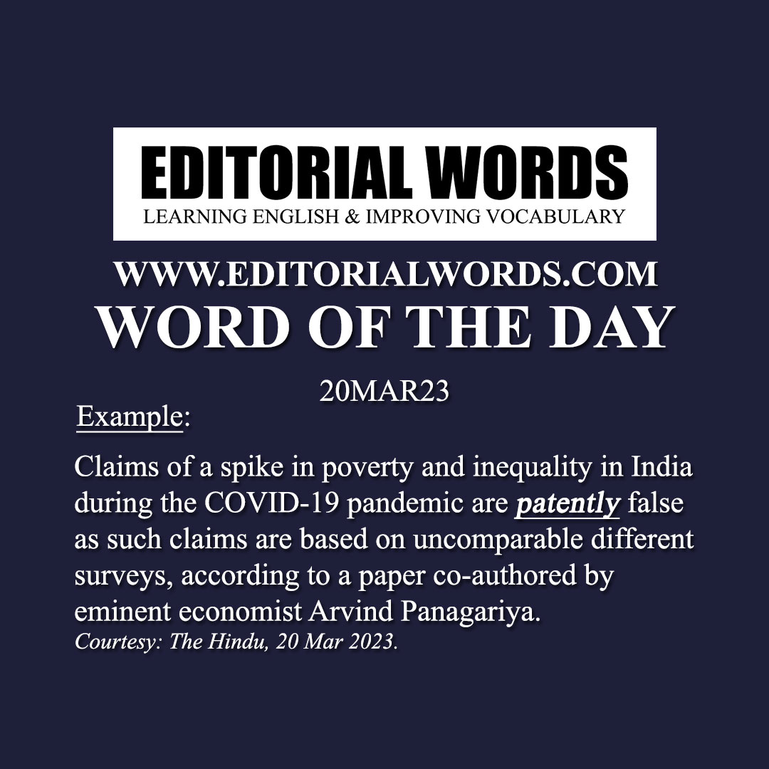 Word of the Day (patently)-20MAR23