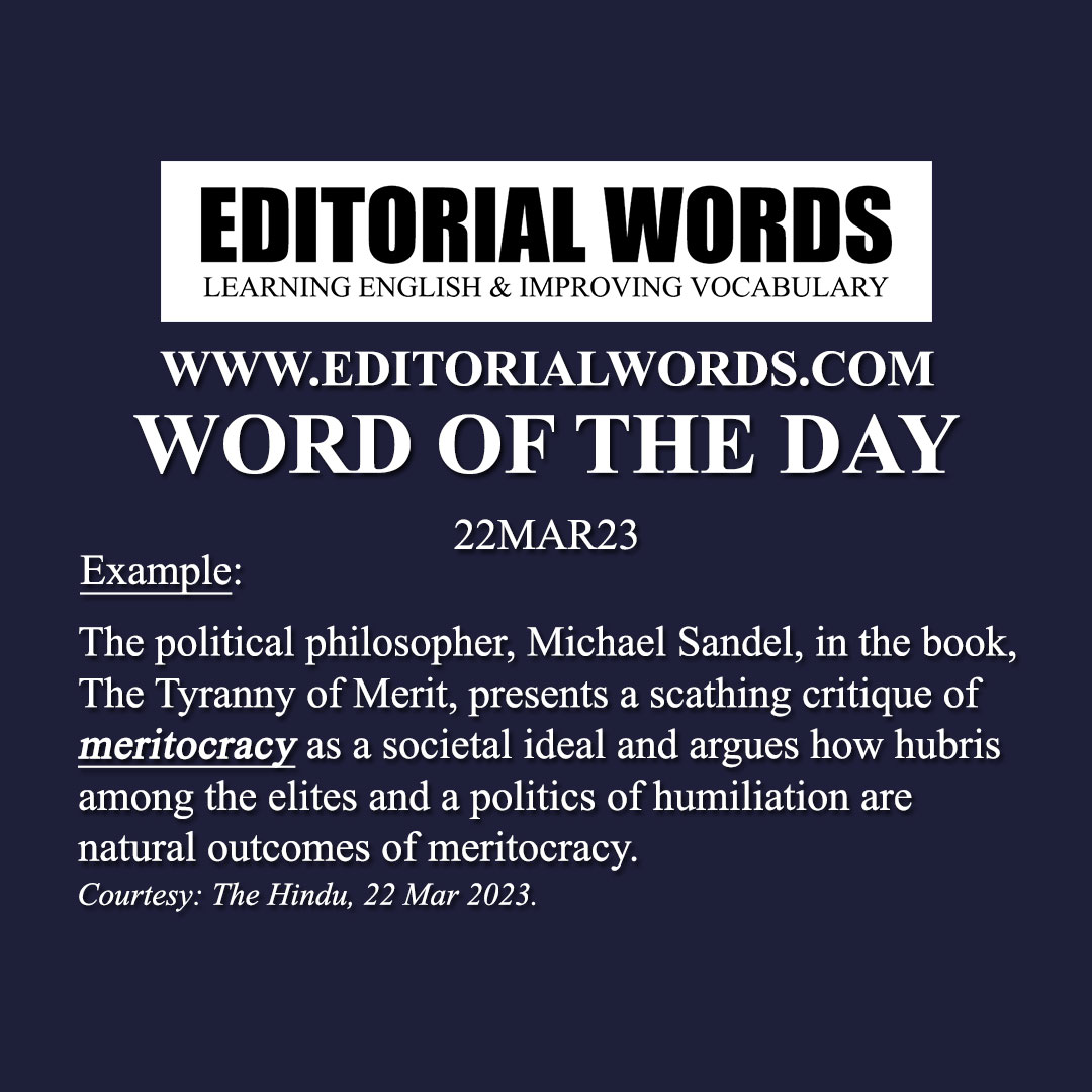 Word of the Day (meritocracy)-22MAR23