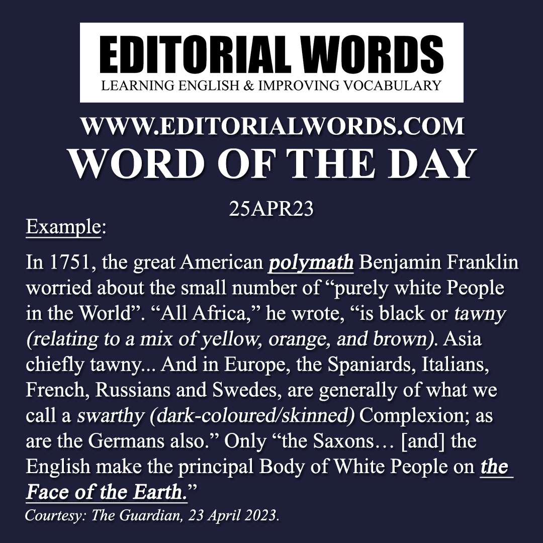 Word of the Day (polymath)-25APR23