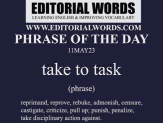 Phrase of the Day (take to task)-11MAY23