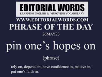 Phrase of the Day (pin one’s hopes on)-26MAY23