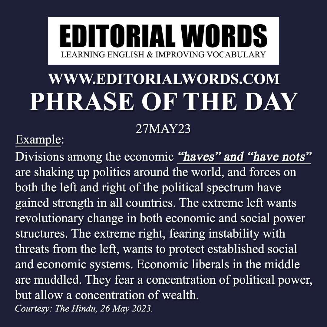 Phrase of the Day (the haves and the have-nots)-27MAY23