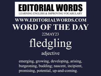 Word of the Day (fledgling)-22MAY23